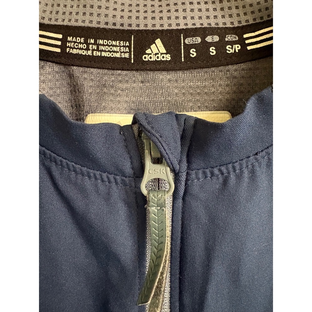 Adidas Climalite Mens Small Navy Blue Quarter Zip Short Sleeve Training Top - Picture 4 of 9